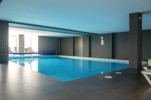 The heated indoor pool