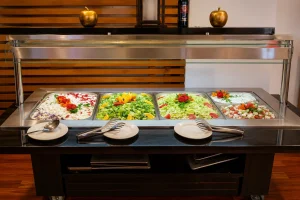 Salad bar in the restaurant