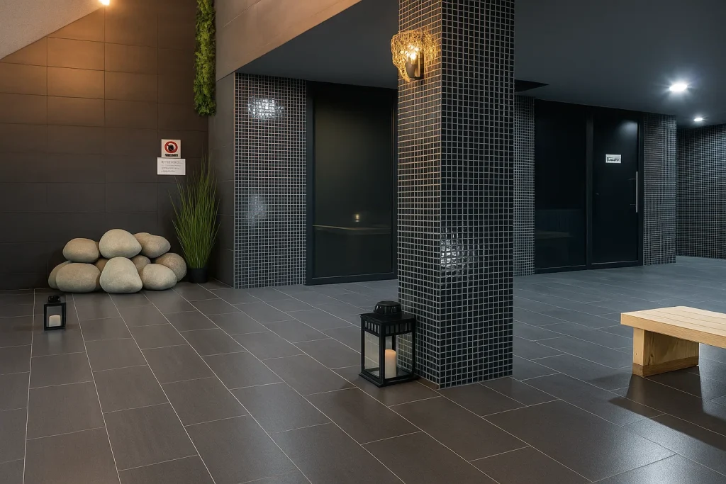 Corridor leading to the spa centre