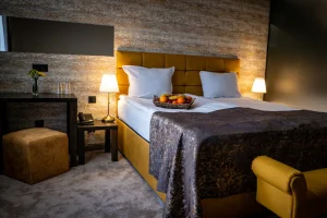 Room with a welcome fruit bowl